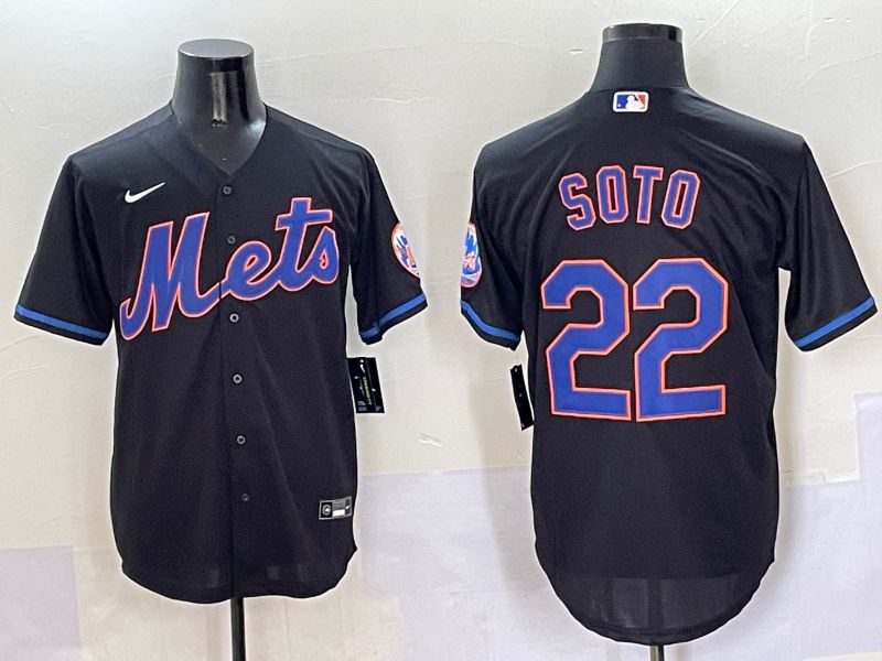 Men New York Mets #22 Soto Black Game 2025 Nike MLB Jersey style 504